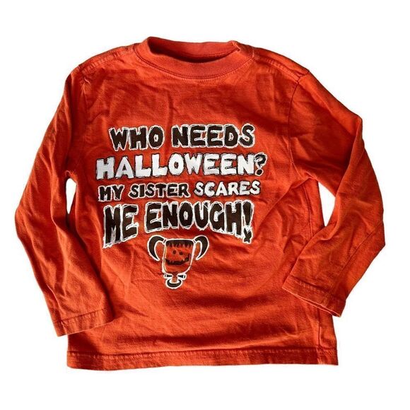 Halloween Sibling Long-sleeve T-Shirt, Sz:4/5 - Picture 1 of 4